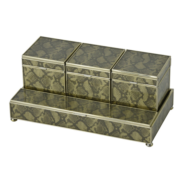 gold python  skin Three box vanity set