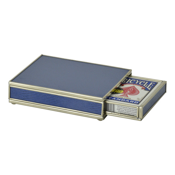 Cobalt blue lizard skin card box