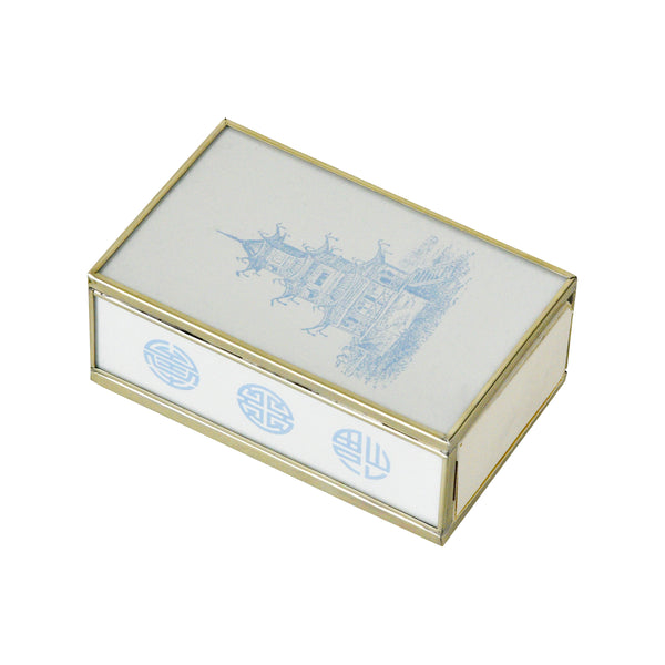 Blue Pagoda Matchbox Cover