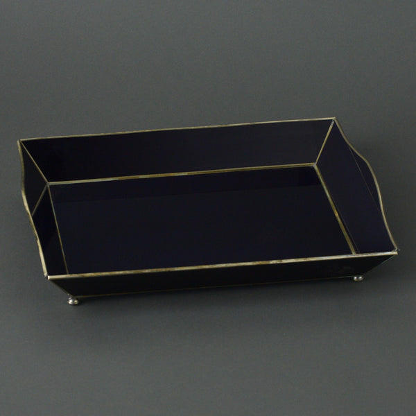 Cobalt Curved Glass Tray